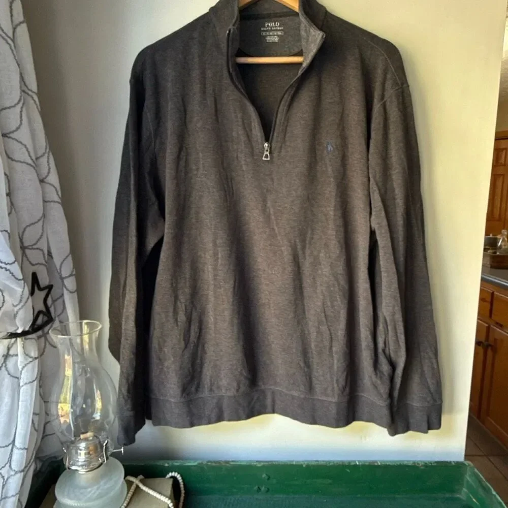 Polo Ralph Lauren men’s quarter zip long sleeved shirt size XL gray pullover pre